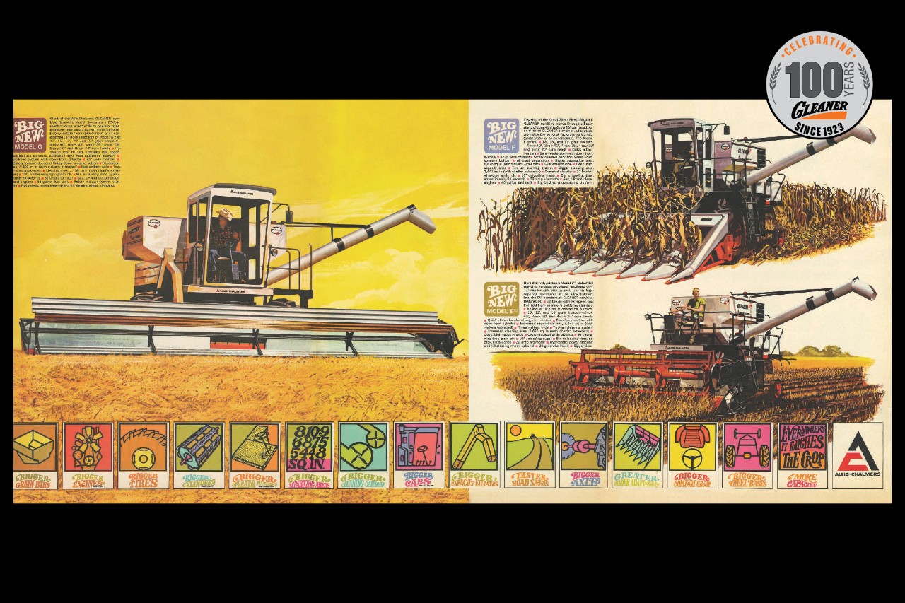 Vintage Gleaner Centennial Poster "Big New Model E, F, & G!" Schmidt & Sons, Inc